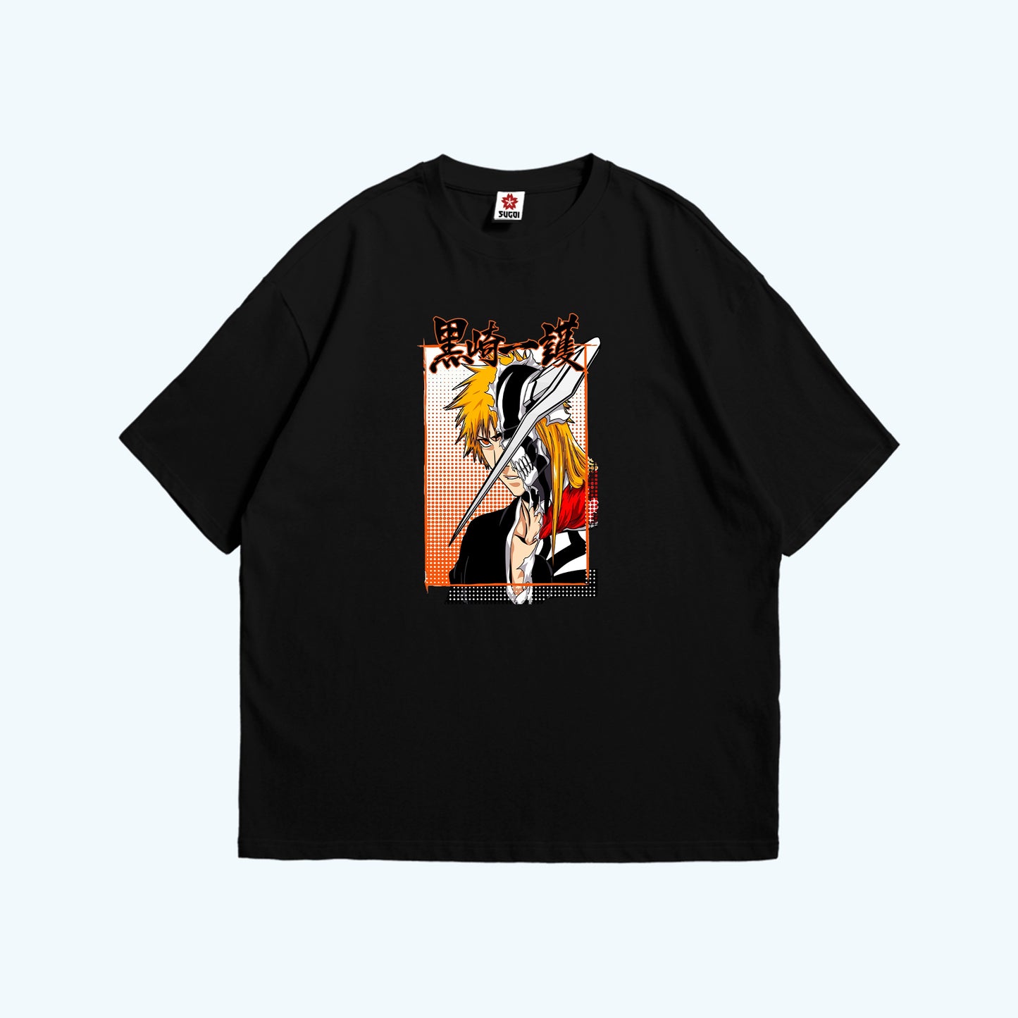 تيشيرت أوفرسايز اسود عليه صورة اتشيجو من انمي بليتش مقدم من Sugoi Store