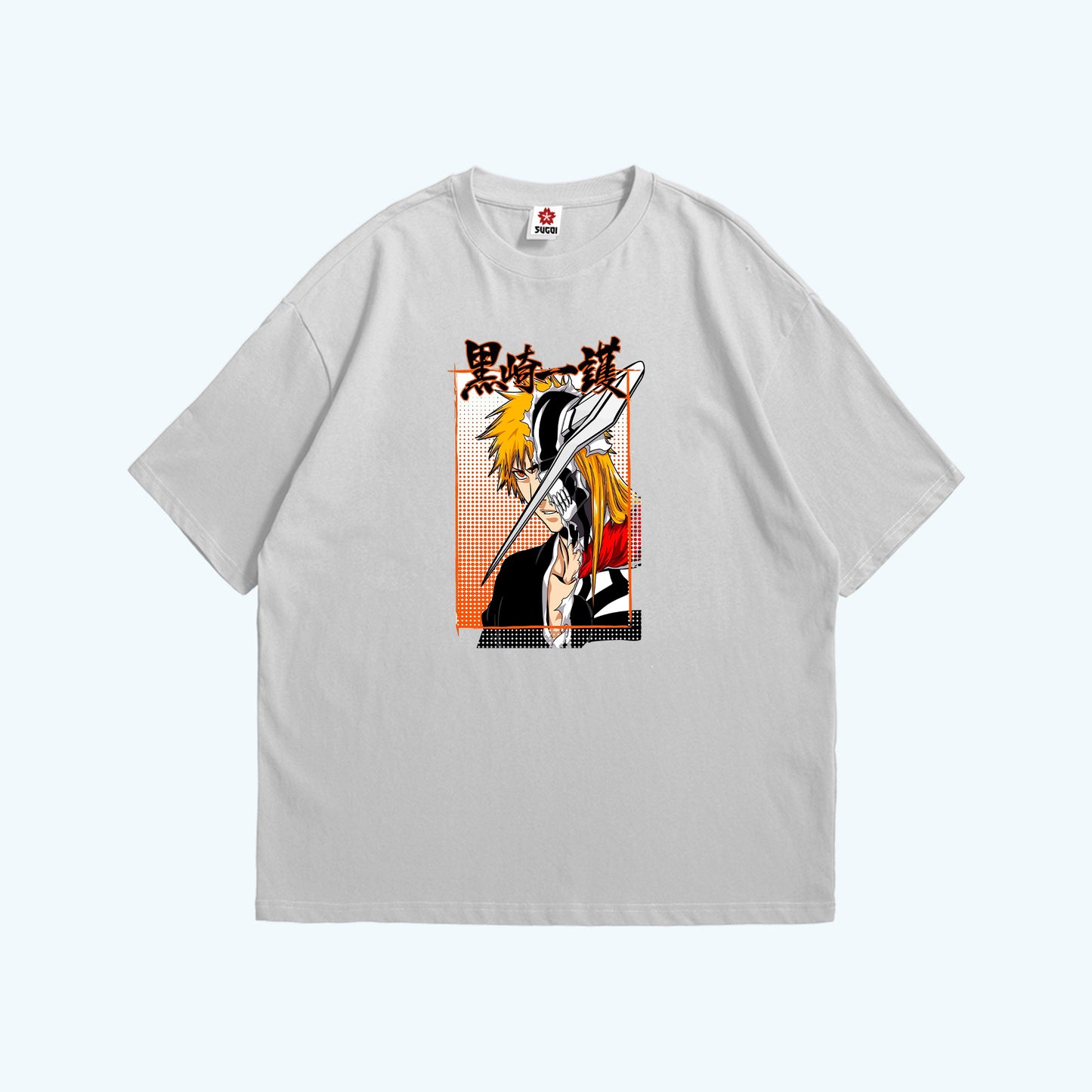 تيشيرت أوفرسايز أبيض عليه صورة اتشيجو من انمي بليتش مقدم من Sugoi Store