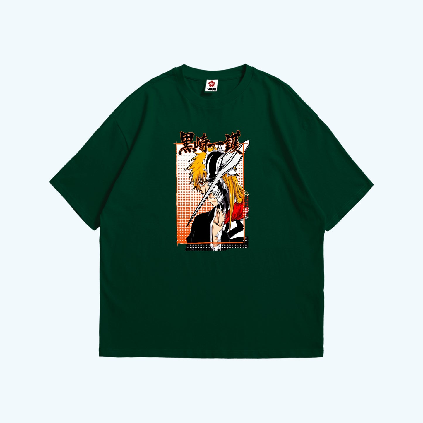 تيشيرت أوفرسايز زيتي عليه صورة اتشيجو من انمي بليتش مقدم من Sugoi Store