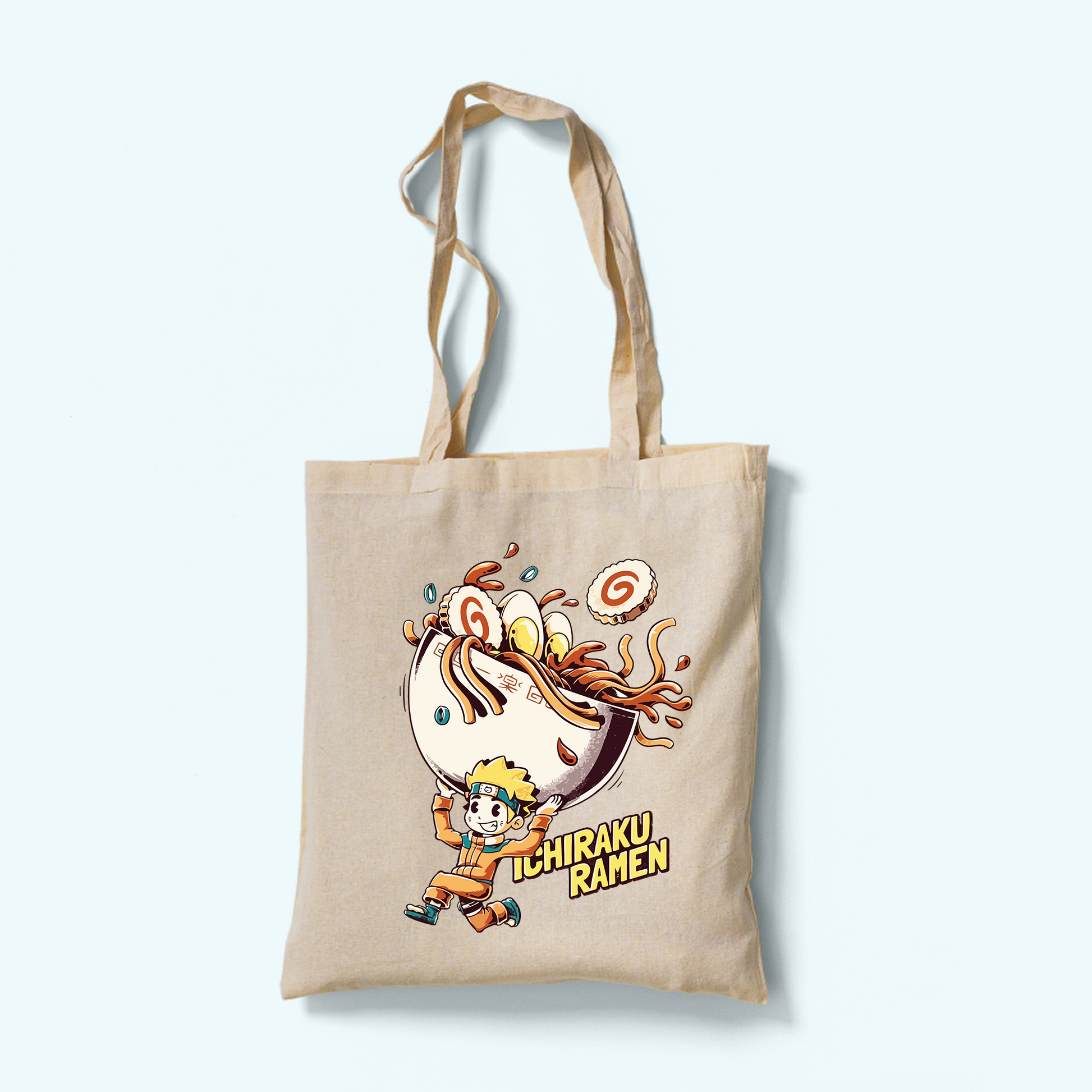 صورة توت باج بيج عليه تصميم ناروتو أوزوماكي شايل طبق رامن من أنمي ناروتو من Sugoi Store.