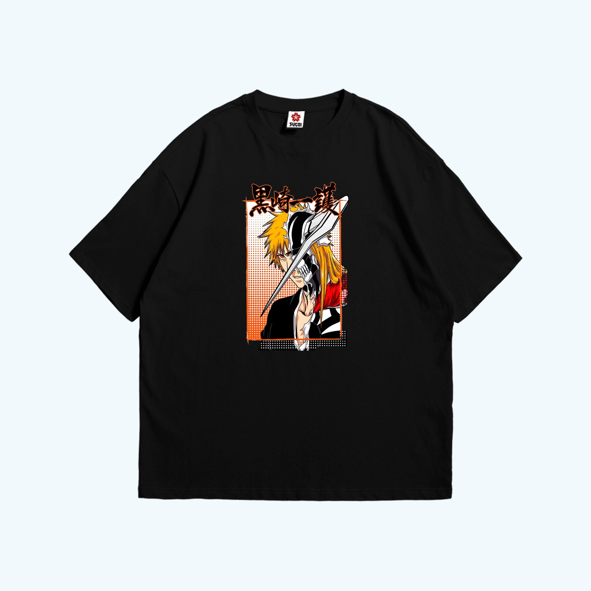 تيشيرت أوفرسايز  اسود عليه صورة اتشيجو من انمي بليتش مقدم من Sugoi Store