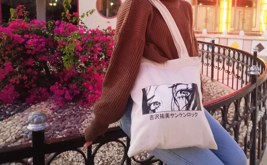 Anime Girl Eyes Tote Bag